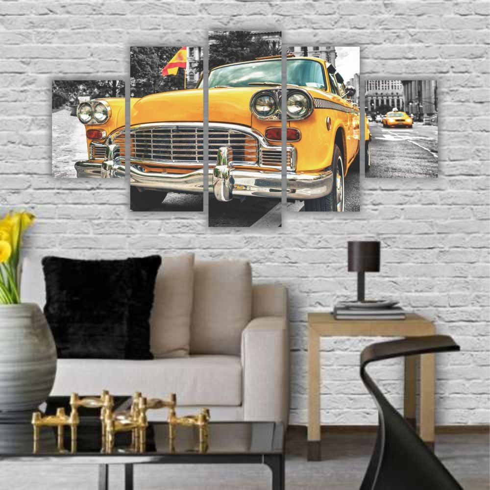 Quadro decorativo Londres Taxi Amarelo - Quadros Decorativos para Sala | Display de Festa Infantil