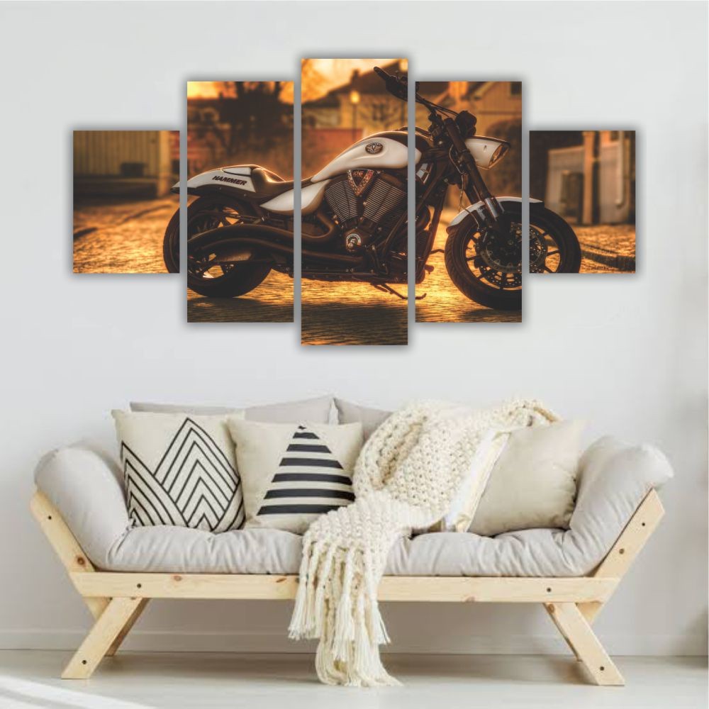 Quadro decorativo Moto Hammer Branca - Quadros Decorativos para Sala | Display de Festa Infantil