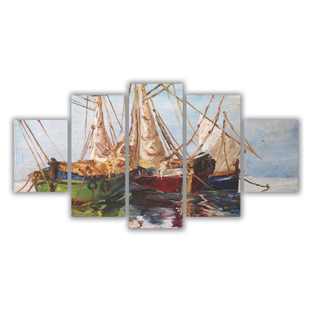Quadro decorativo Barcos Coloridos - Quadros Decorativos para Sala | Display de Festa Infantil