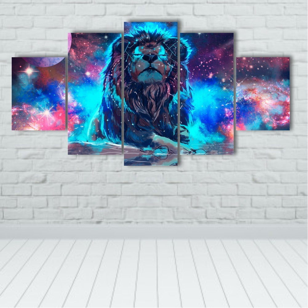 Quadro Decorativo 115x60cm Sala Quarto Leão No Universo - Quadros Decorativos para Sala | Display de Festa Infantil