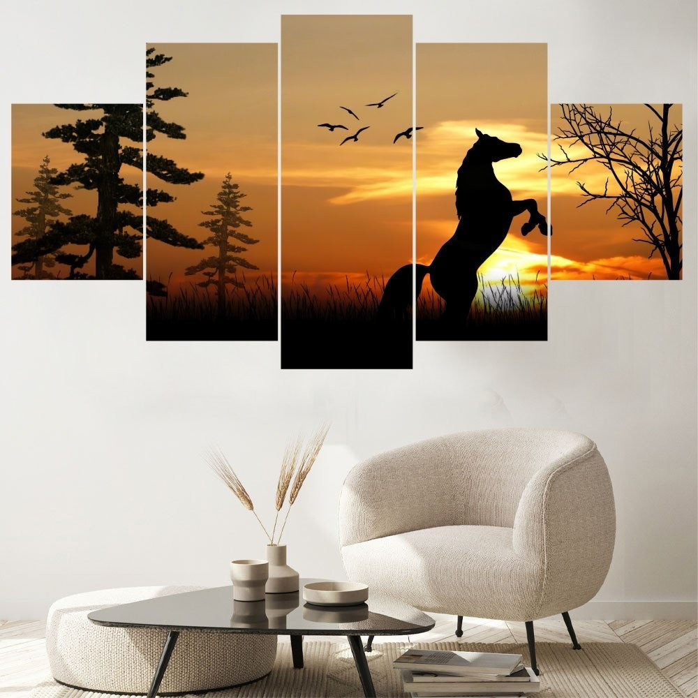 Quadro Decorativo Mosaico Cavalo Contorno - Quadros Decorativos para Sala | Display de Festa Infantil