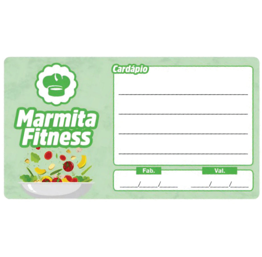 1000 Etiquetas Para Marmita Fitness Congeladas Personalizadas