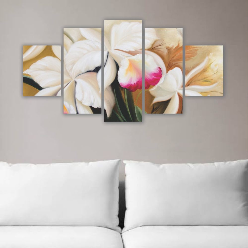 Quadro Descorativo Floral Orquídea Branca - Quadros Decorativos para Sala | Display de Festa Infantil