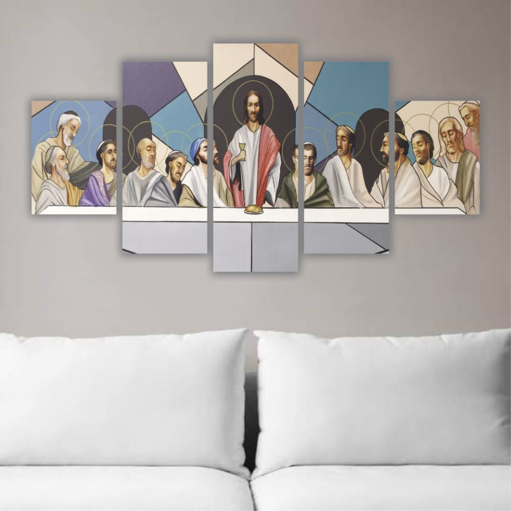 Quadro decorativo Religioso Santa Ceia Geométrico - Quadros Decorativos para Sala | Display de Festa Infantil