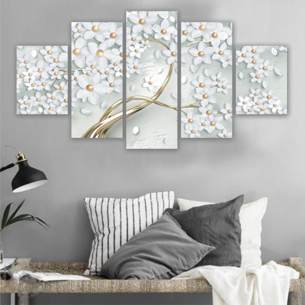 Quadro decorativo Flor de Cerejeira Sakura Branca - Quadros Decorativos para Sala | Display de Festa Infantil