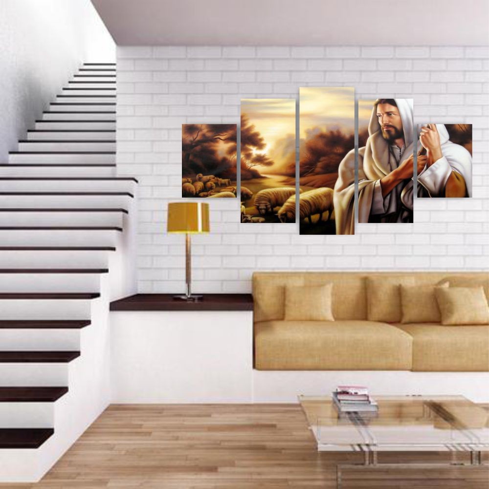 Quadros Decorativos Religioso Jesus Bom Pastor MDF Sala Quarto - Quadros Decorativos para Sala | Display de Festa Infantil