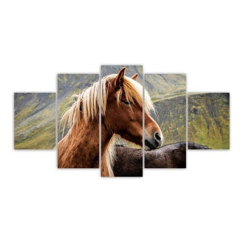 Quadros Decorativos Mosaico Mdf Cavalo Marrom 115x60cm - Quadros Decorativos para Sala | Display de Festa Infantil