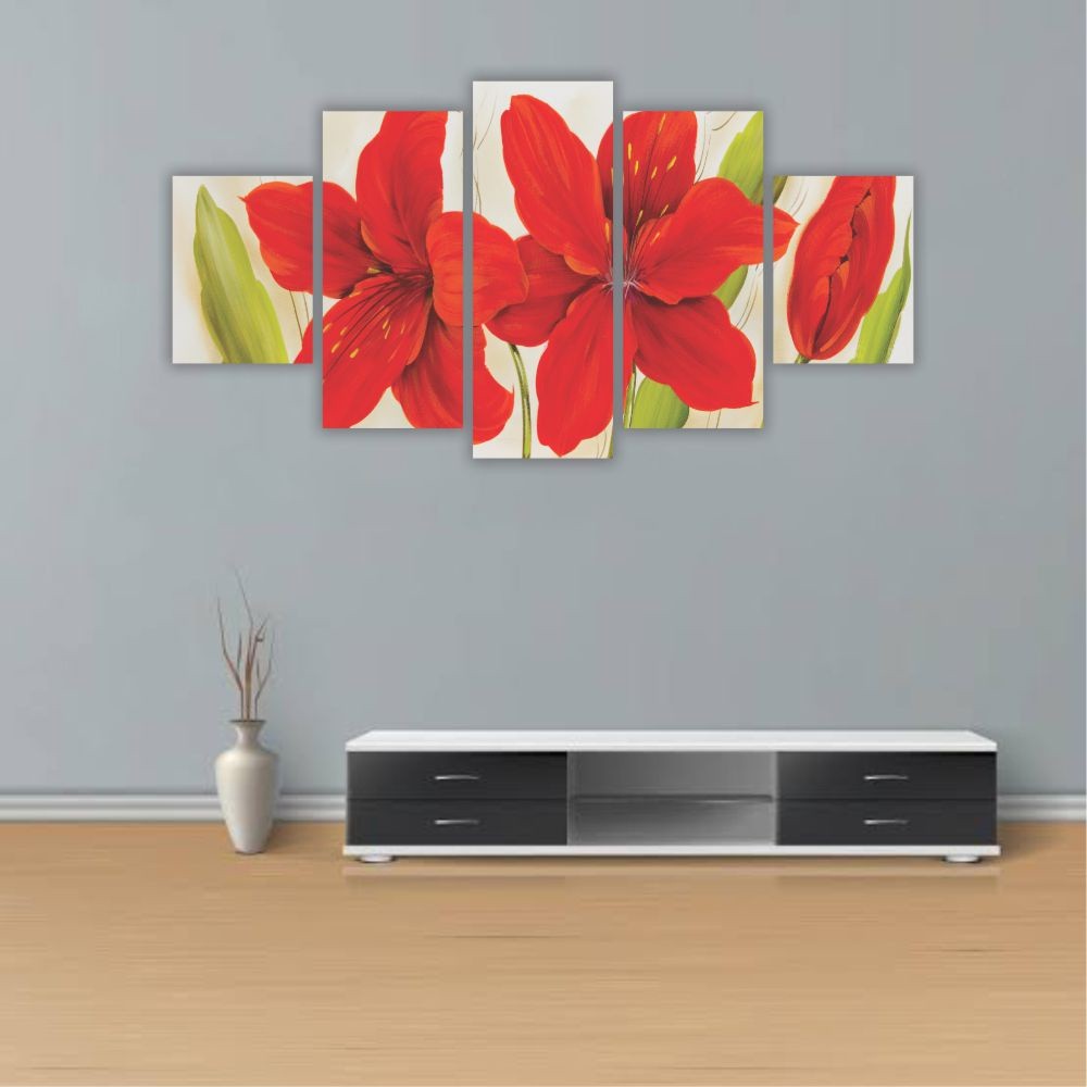 Quadro Decorativo Lírios Vermelhos - Quadros Decorativos para Sala | Display de Festa Infantil