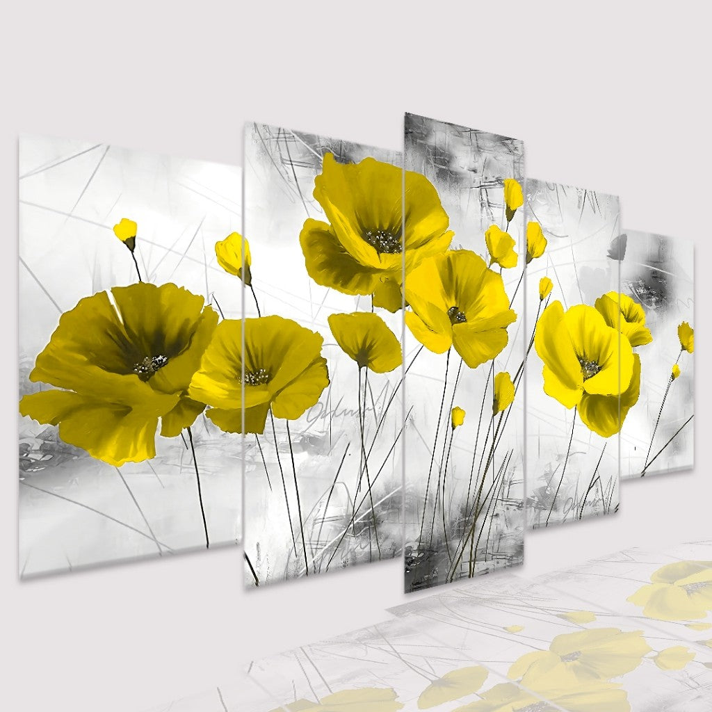 Quadro Decorativo Mosaico Papoula Amarela - Quadros Decorativos para Sala | Display de Festa Infantil