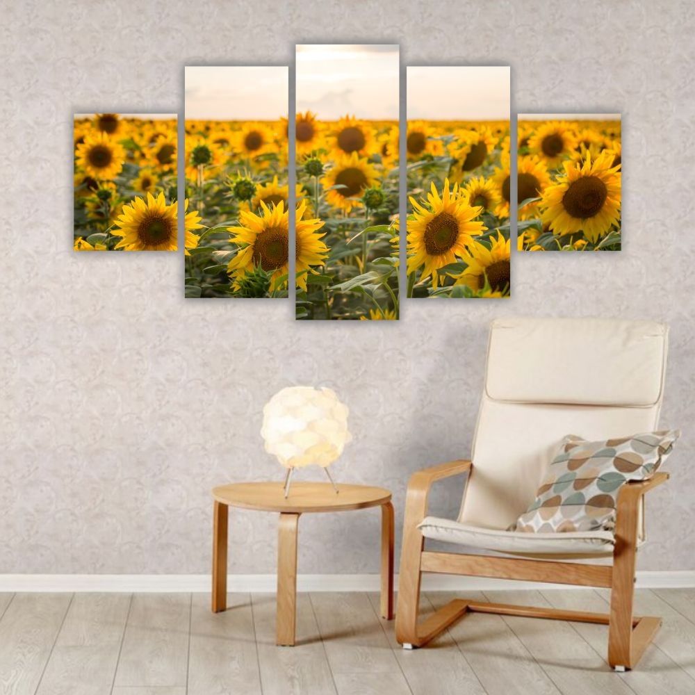 Quadro decorativo Campo de Girassóis - Quadros Decorativos para Sala | Display de Festa Infantil