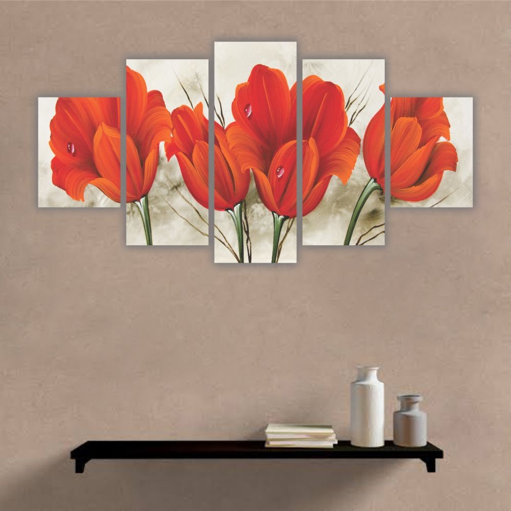 Quadros Decorativos Flores Buquê de Tulipas Vermelhas 2 - Quadros Decorativos para Sala | Display de Festa Infantil