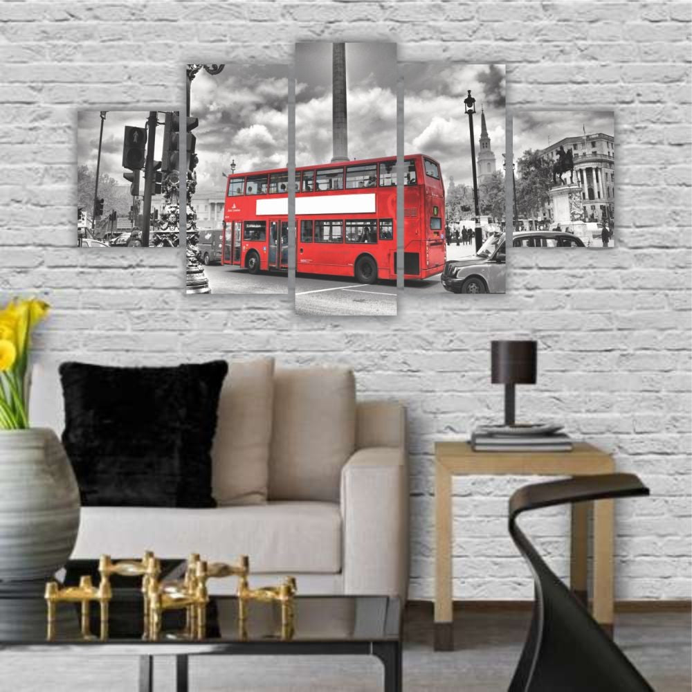 Quadro decorativo Ônibus de Londres - Quadros Decorativos para Sala | Display de Festa Infantil