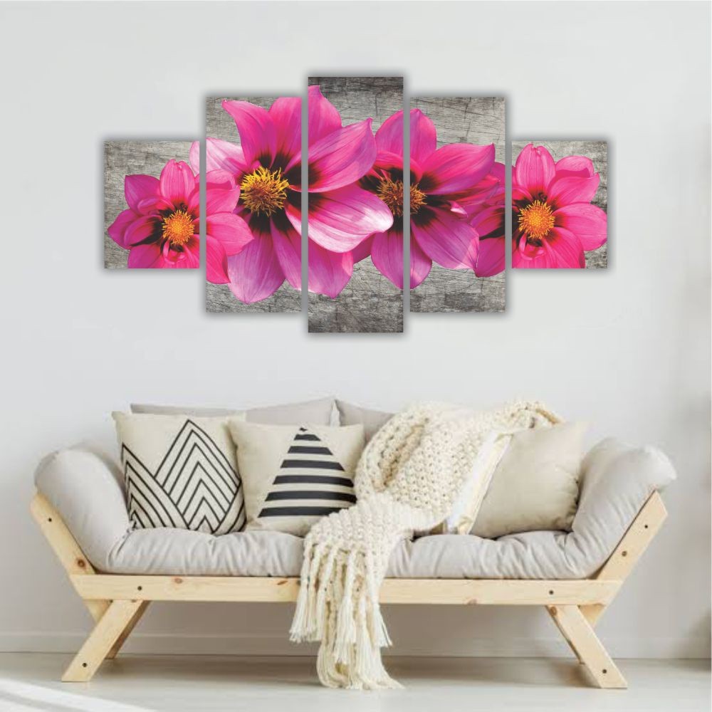 Quadro decoratico Flores Rosa Pink - Quadros Decorativos para Sala | Display de Festa Infantil
