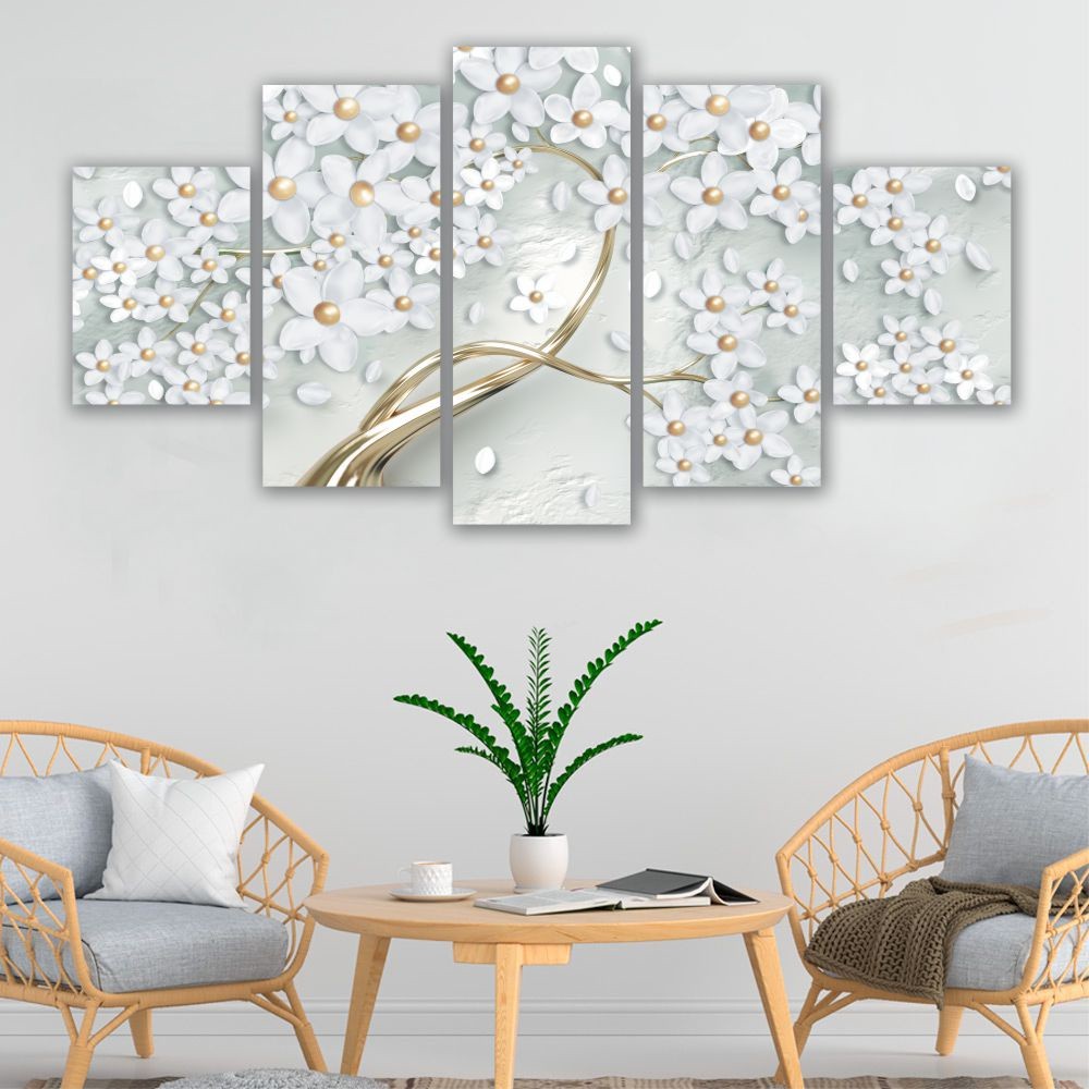 Quadro decorativo Flor de Cerejeira Sakura Branca - Quadros Decorativos para Sala | Display de Festa Infantil