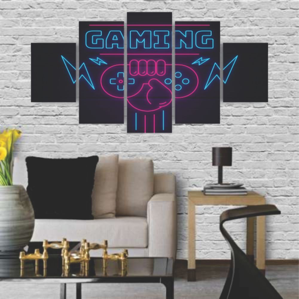 Quadros Decorativos MDF Gaming Hora do Jogo Gamer Sala Quarto - Quadros Decorativos para Sala | Display de Festa Infantil