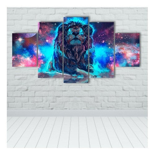 Quadro Decorativo 115x60 Cm Sala Quarto Leão No Universo - Quadros Decorativos para Sala | Display de Festa Infantil