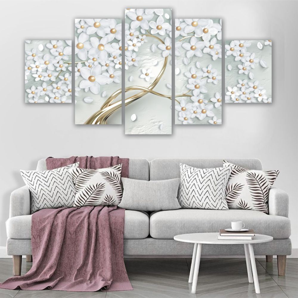Quadro decorativo Flor de Cerejeira Sakura Branca - Quadros Decorativos para Sala | Display de Festa Infantil