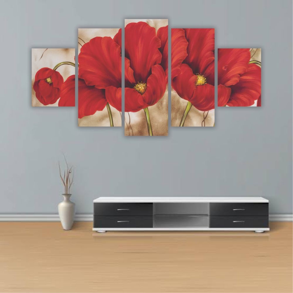 Quadro Descorativo Buquê Vermelho 1 - Quadros Decorativos para Sala | Display de Festa Infantil