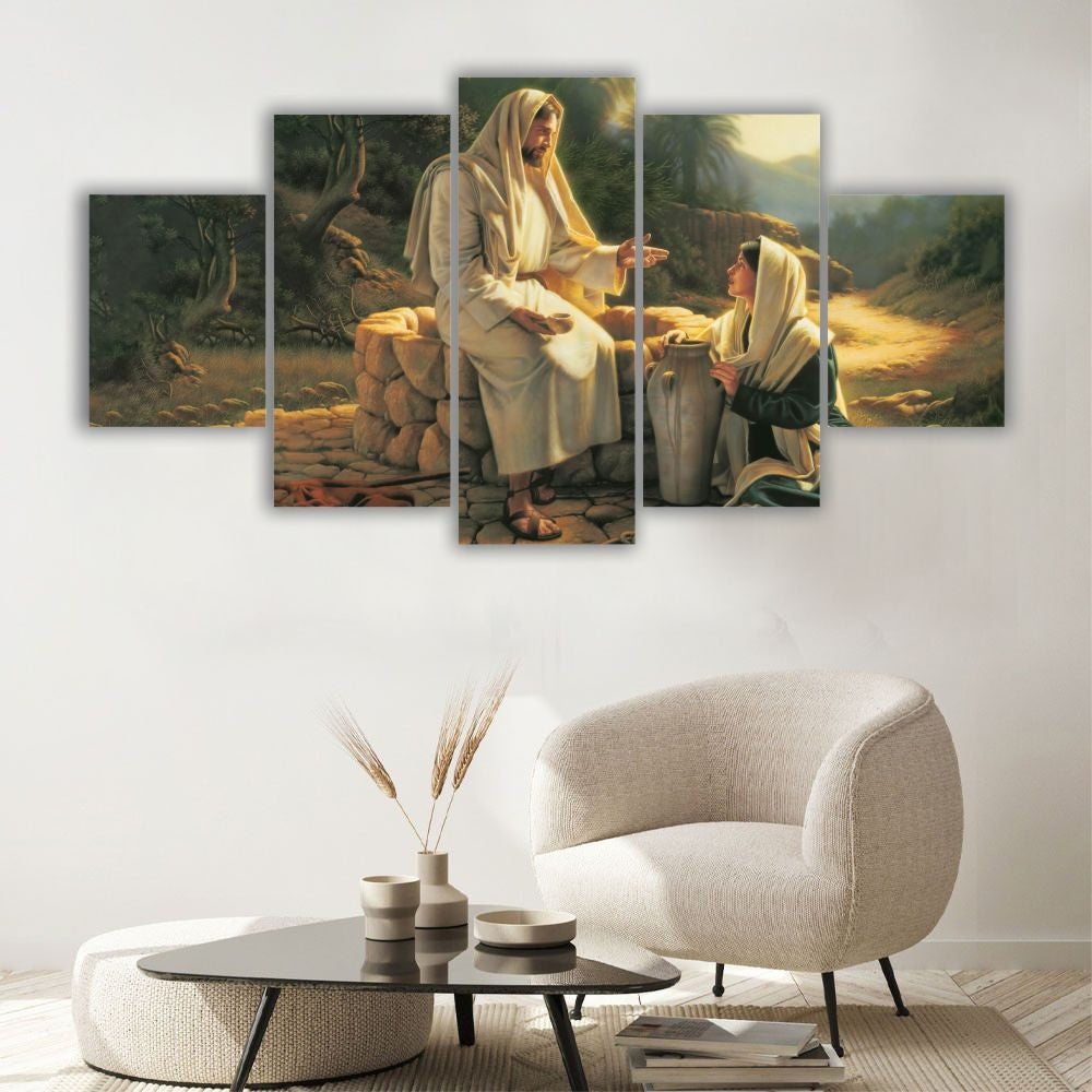 Quadro decorativo Encontro de Jesus Cristo e a Samaritana à beira do poço - Quadros Decorativos para Sala | Display de Festa Infantil
