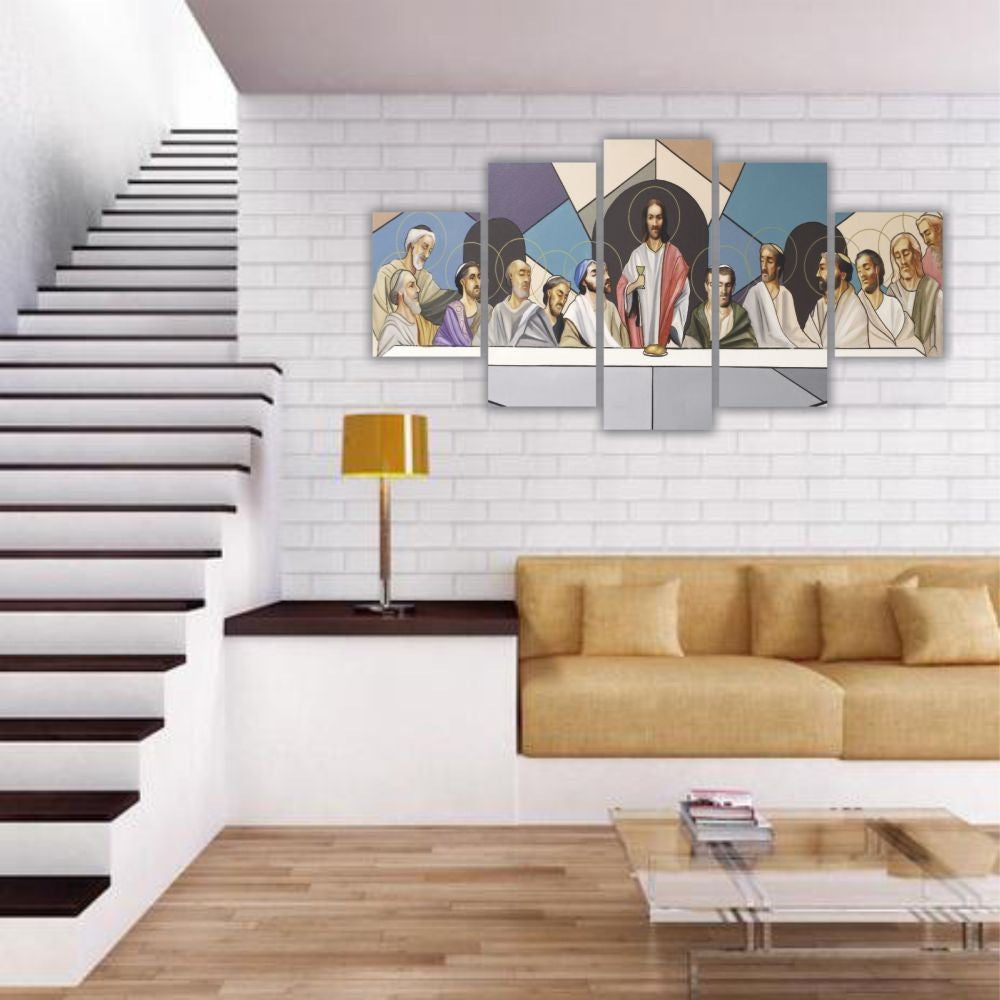 Quadro decorativo Religioso Santa Ceia Geométrico - Quadros Decorativos para Sala | Display de Festa Infantil