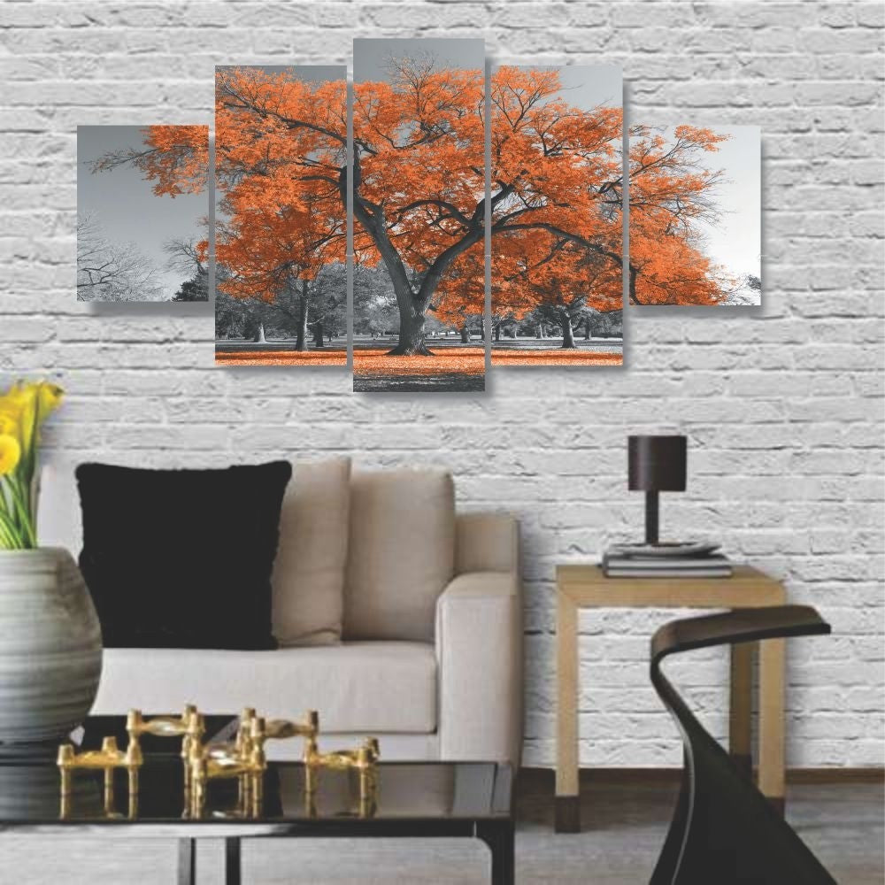 Quadros Decorativos Arvore Vida Botanico Sala Quarto Laranja - Quadros Decorativos para Sala | Display de Festa Infantil