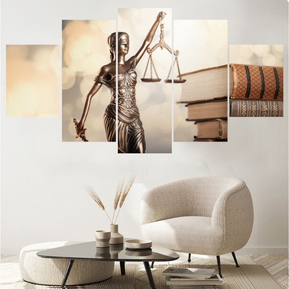 Quadro Decorativo Mosaico Direito Deusa Themis - Quadros Decorativos para Sala | Display de Festa Infantil