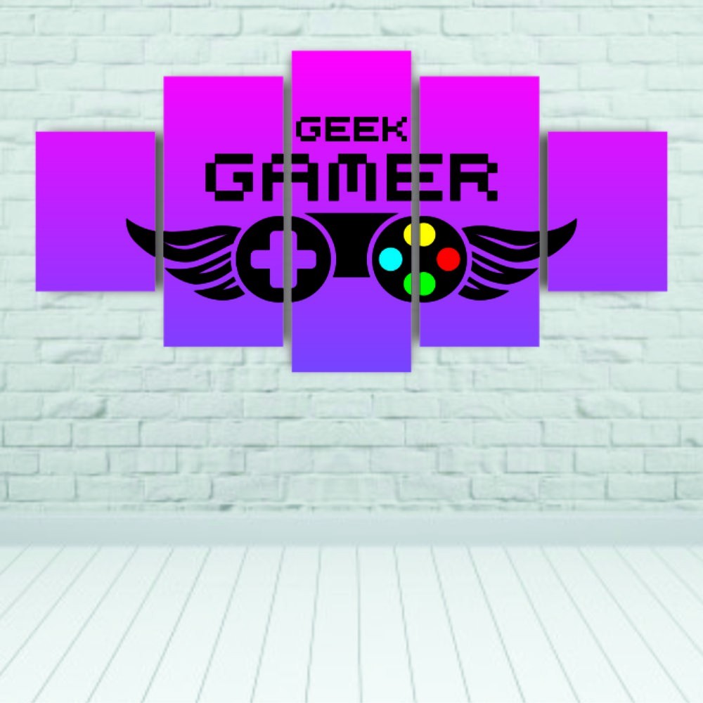 Quadros Decorativos MDF Gamer Geek Controle Roxo Sala Quarto - Quadros Decorativos para Sala | Display de Festa Infantil