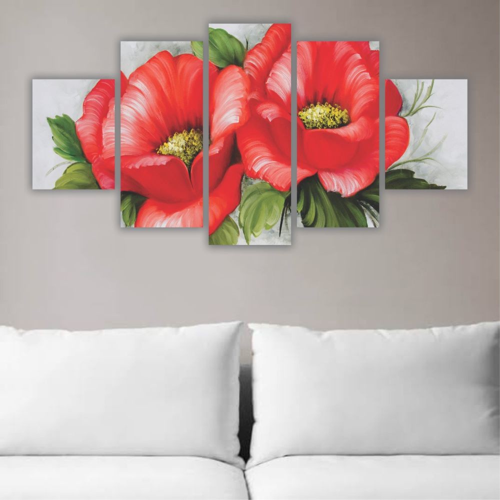 Quadro decorativo Floral Buque Vermelho 3 - Quadros Decorativos para Sala | Display de Festa Infantil
