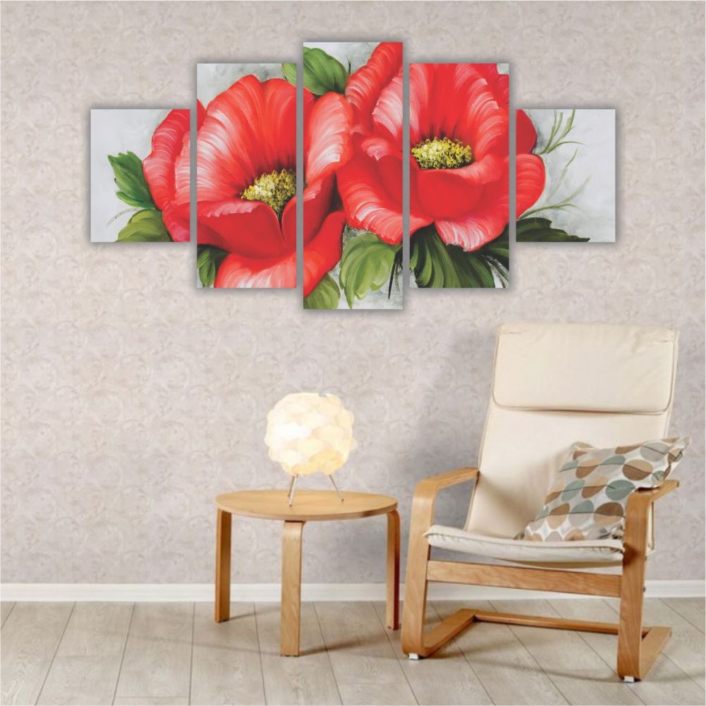 Quadro decorativo Floral Buque Vermelho 3 - Quadros Decorativos para Sala | Display de Festa Infantil