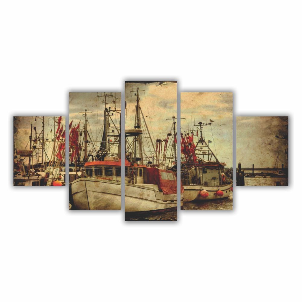 Quadro decorativo Barcos em Sépia - Quadros Decorativos para Sala | Display de Festa Infantil