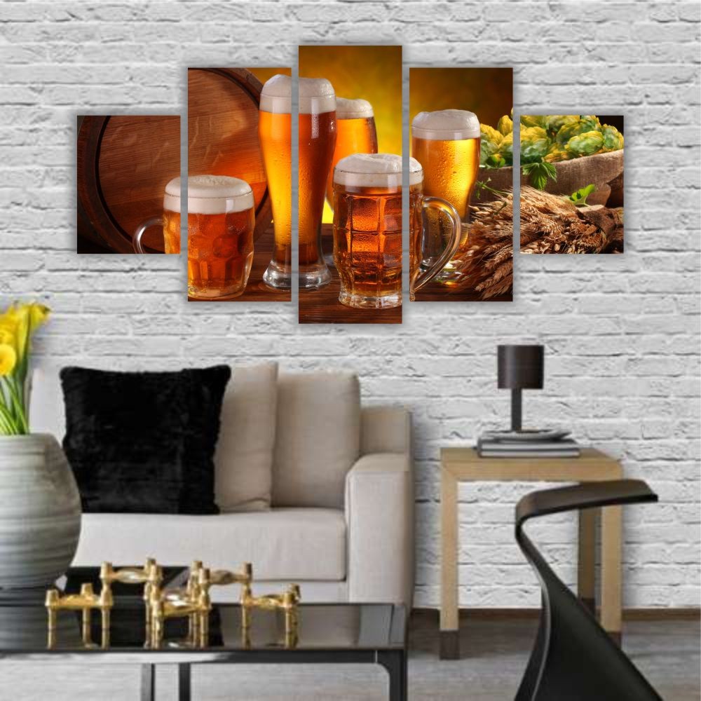 Quadro decorativo Churrasco Bar Copo de Cerveja - Quadros Decorativos para Sala | Display de Festa Infantil