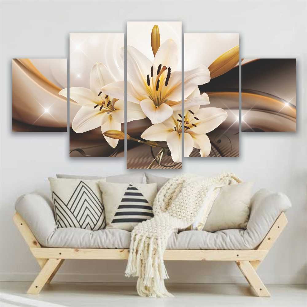 Quadro decorativo Lírio Dourado - Quadros Decorativos para Sala | Display de Festa Infantil