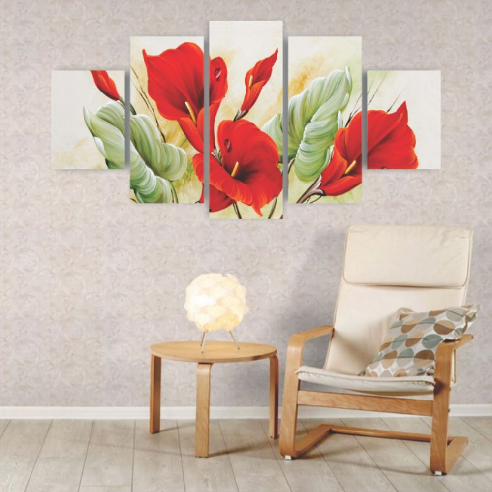 Quadro Decorativo Flor Copo de Leite Vermelho Floral - Quadros Decorativos para Sala | Display de Festa Infantil