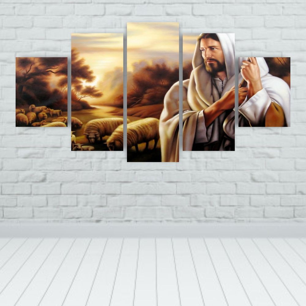 Quadros Decorativos Religioso Jesus Bom Pastor MDF Sala Quarto - Quadros Decorativos para Sala | Display de Festa Infantil