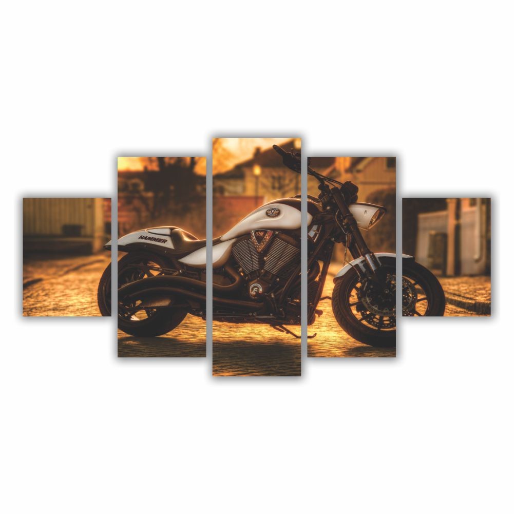 Quadro decorativo Moto Hammer Branca - Quadros Decorativos para Sala | Display de Festa Infantil
