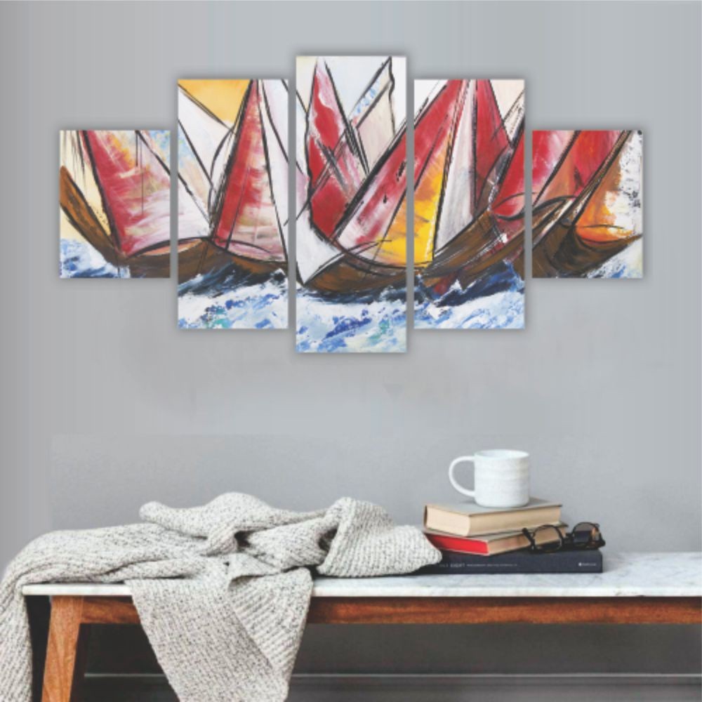 Quadro decorativo Barcos no Mar - Quadros Decorativos para Sala | Display de Festa Infantil