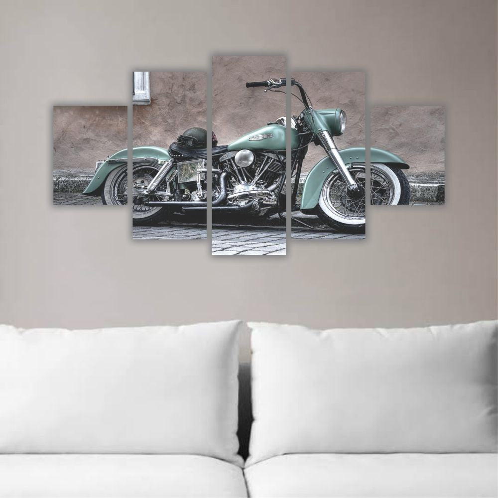 Quadro decorativo Moto Verde - Quadros Decorativos para Sala | Display de Festa Infantil