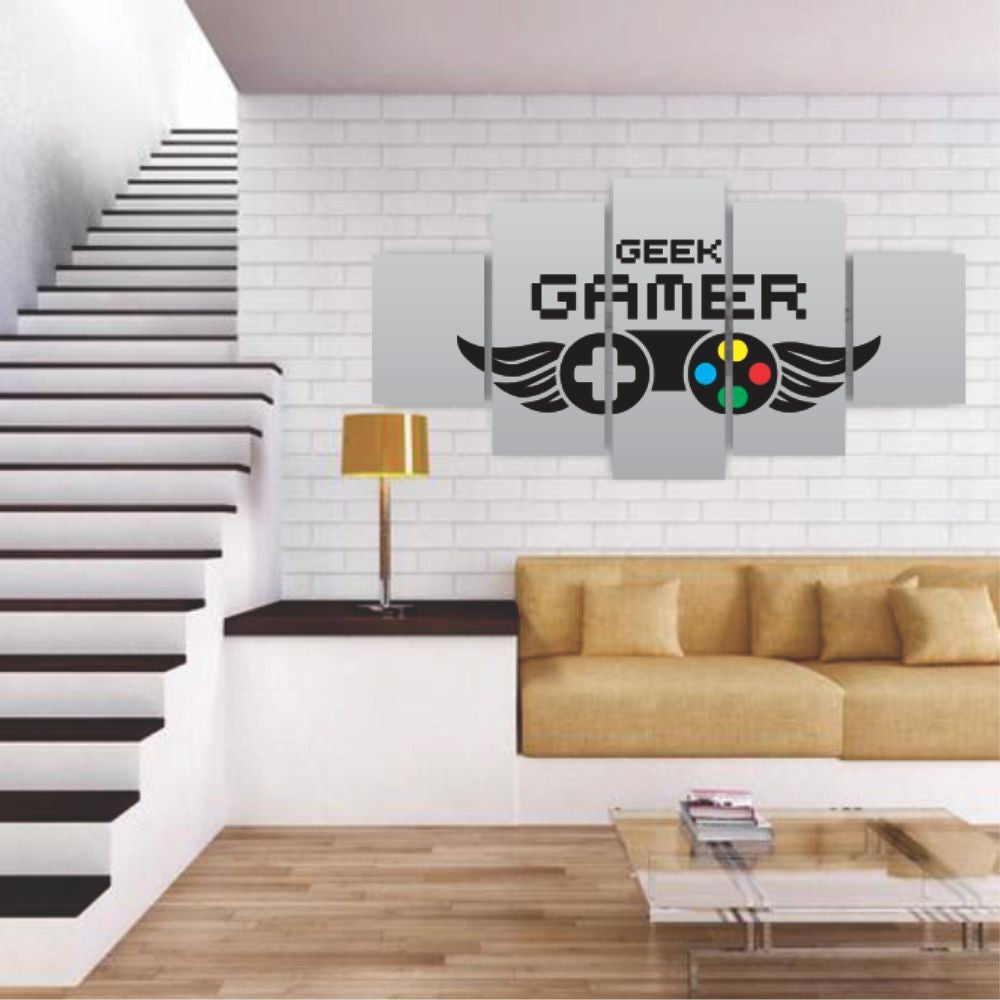 Quadros Decorativos MDF Gamer Geek Controle Cinza Sala Quarto - Quadros Decorativos para Sala | Display de Festa Infantil