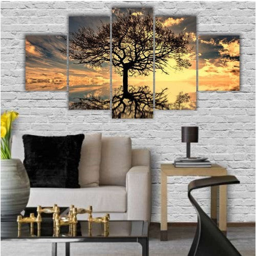 Quadro Decorativo 115x60cm Sala Arvore Da Vida Por Do Sol - Quadros Decorativos para Sala | Display de Festa Infantil