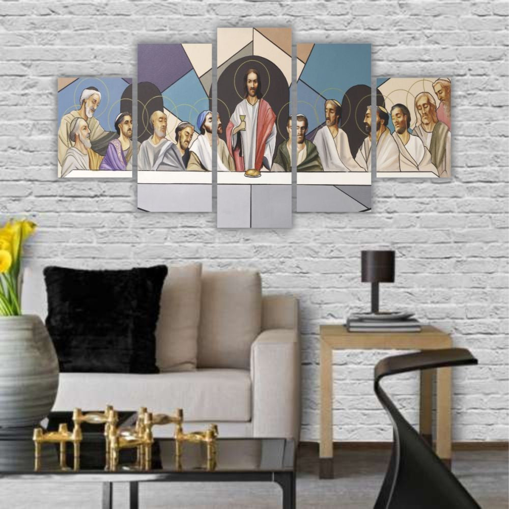 Quadro decorativo Religioso Santa Ceia Geométrico - Quadros Decorativos para Sala | Display de Festa Infantil