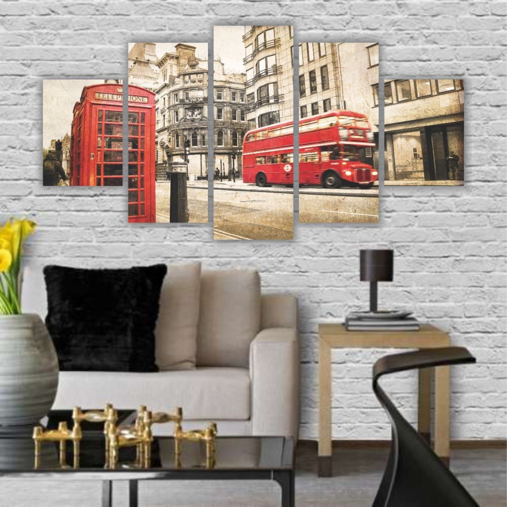 Quadro decorativo Passeio em Londres - Quadros Decorativos para Sala | Display de Festa Infantil