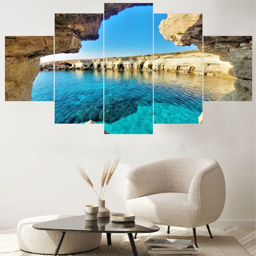 Quadro Decorativo Mosaico Natureza e Lagoa - Quadros Decorativos para Sala | Display de Festa Infantil