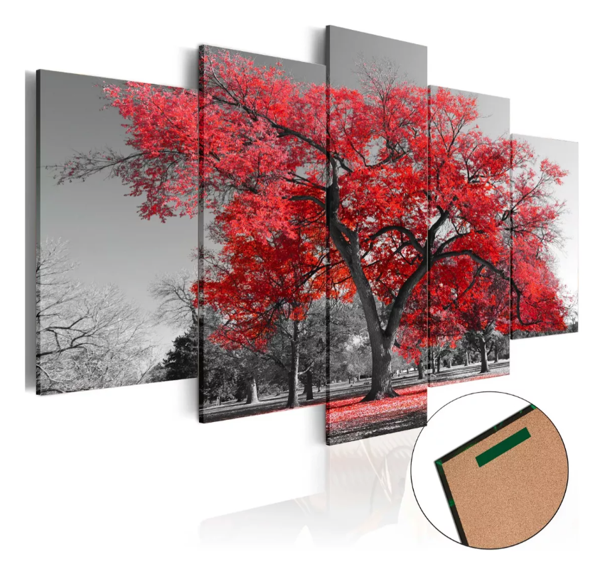 Quadros Decorativos Arvore Vida Botanico Sala Quarto Vermelho - Quadros Decorativos para Sala | Display de Festa Infantil