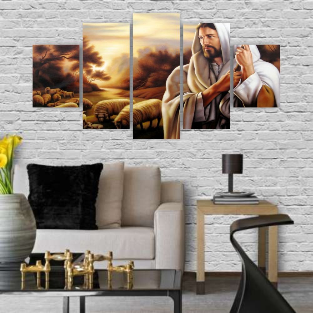 Quadros Decorativos Religioso Jesus Bom Pastor MDF Sala Quarto - Quadros Decorativos para Sala | Display de Festa Infantil