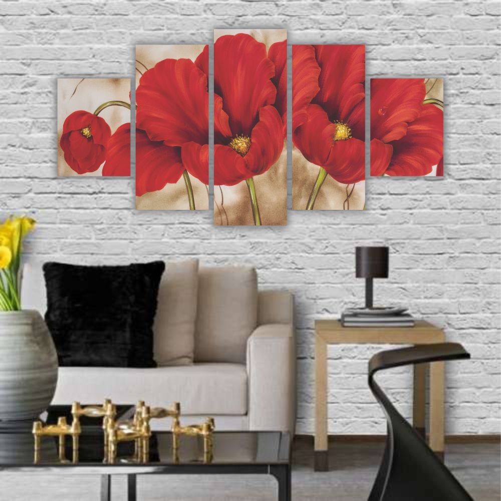 Quadro Descorativo Buquê Vermelho 1 - Quadros Decorativos para Sala | Display de Festa Infantil