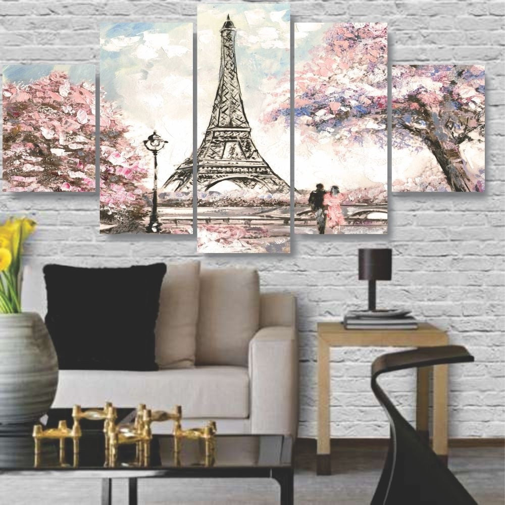 Quadros Decorativos Paris Torre Eiffel Rosa Aquarela Sala Quarto - Quadros Decorativos para Sala | Display de Festa Infantil