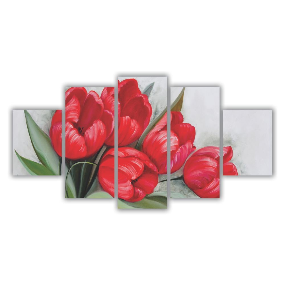 Quadro decoratico Flores Buque de Tulipas Vermelhas - Quadros Decorativos para Sala | Display de Festa Infantil