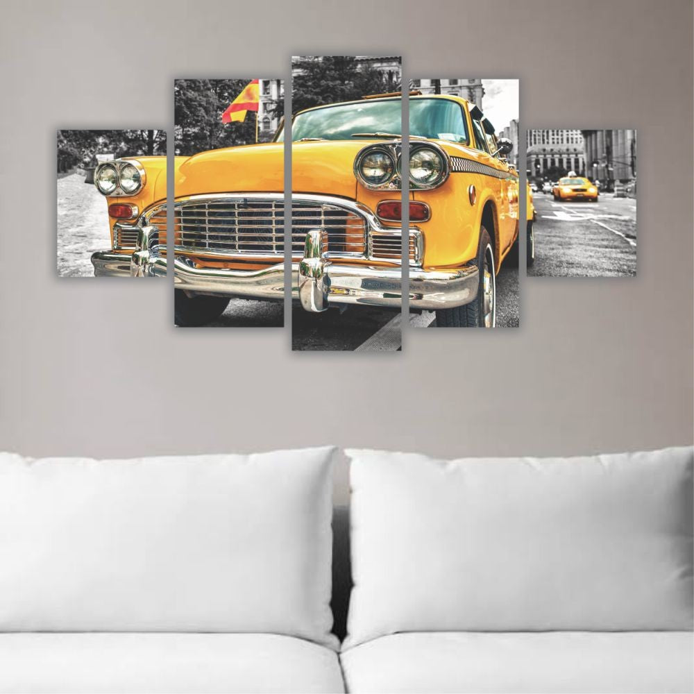 Quadro decorativo Londres Taxi Amarelo - Quadros Decorativos para Sala | Display de Festa Infantil