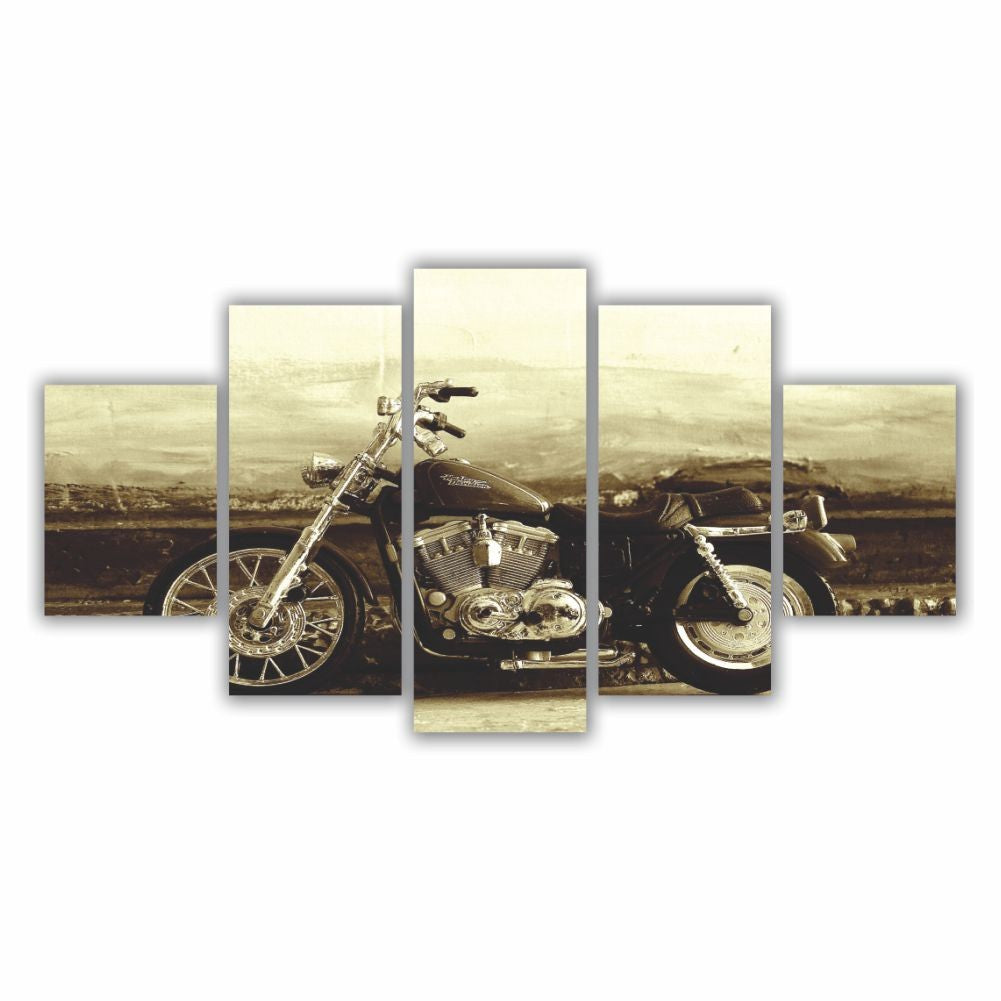 Quadro Decorativo Moto Preta Retro Sépia - Quadros Decorativos para Sala | Display de Festa Infantil