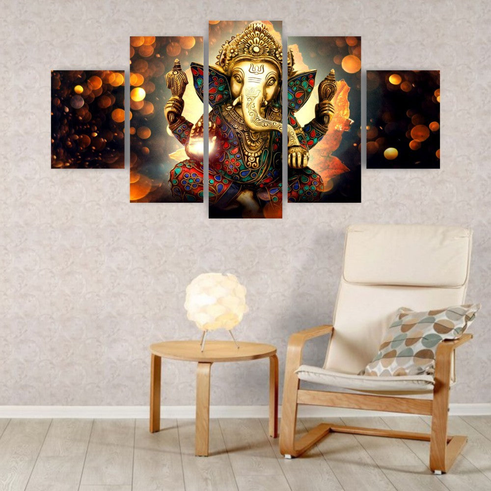 Quadros Decorativos MDF Lord Ganesha Hindu Sala Quarto - Quadros Decorativos para Sala | Display de Festa Infantil